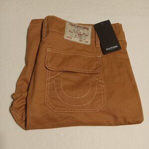 True Religion Men's Dark Khaki Cargo Shorts NWT